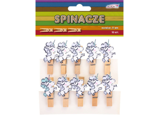 Spinacze SPIN-6127 drewniane jednoroce, op.10szt., rozm 35mm PROM