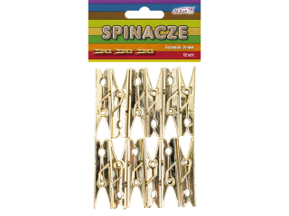 Spinacze plastikowe SPIN-4963 zote, metalizowane op.12szt. 35mm