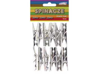 Spinacze plastikowe SPIN-4970 srebrne, metalizowane op.12szt. 35mm
