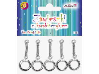 Zawieszki z karabińczykiem PH-5631 dł. 6cm, op. 5szt.