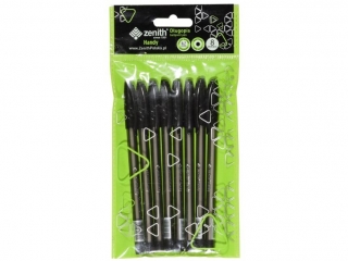 Długopis ze skuwką 0, 7 mm ZENITH HANDY czarny - 8 szt. opp bag (0%)