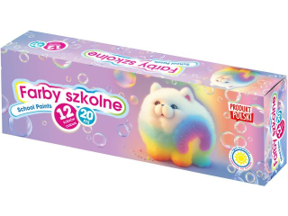 Farby szkolne Pieski 12 kol x 20 ml [opakowanie=4szt]
