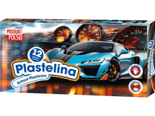 Plastelina szkolna Samochody 12 kolorw  [opakowanie=5szt]
