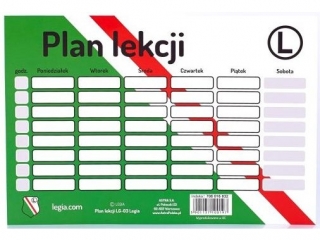 Plan lekcji LG-03 Legia [opakowanie=25szt]