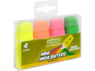 ZAKREŚLACZE MINI CRICCO NEON 4-KOL. ETUI