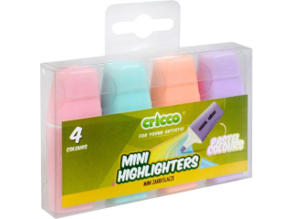 ZAKREŚLACZE MINI CRICCO PASTEL 4-KOL.ETUI