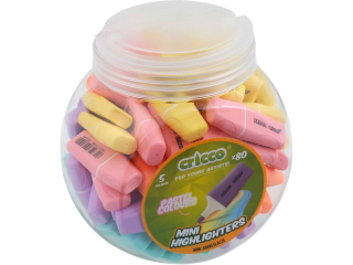 ZAKREŚLACZE MINI CRICCO PASTEL MIX KOLORÓW SŁOIK 80 SZT.