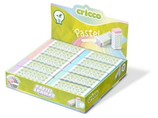 GUMKA DO CIERANIA CRICCO, PVC-FREE, PASTEL [opakowanie=20szt]
