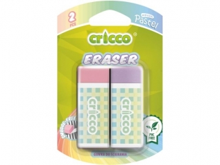 GUMKA DO CIERANIA CRICCO, PVC-FREE, PASTEL, 2 SZT. BLISTER [opakowanie=12szt]