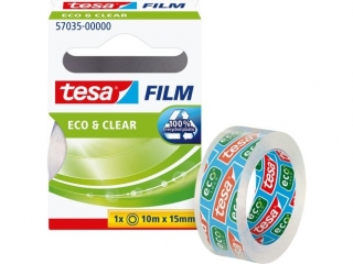 TAŚMA BIUROWA TESA ECOxCLEAR 10M X 15MM KARTONIK