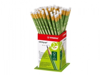 OŁÓWEK GREENGRAPH Z GUMKĄ, DISPLAY 60 SZT.