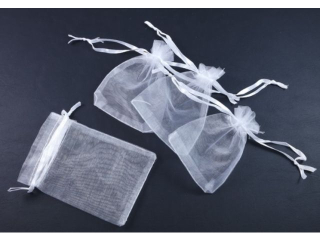 Torebki SO-32-03 z organzy biae 15 x 20cm op. 24szt.