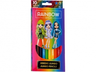 Kredki trjktne JUMBO RAINBOW HIGH - 10 kolorw [opakowanie=12szt]