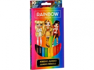 Kredki trjktne JUMBO RAINBOW HIGH - 10 kolorw [opakowanie=12szt]