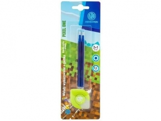 Wkady wymazywalne niebieskie 0, 6 mm + gumka do dugopisw wymazywalnych i owkw ASTRAPEN Oops! PIXEL ONE - 2 +1 blister [opakowanie=24szt]