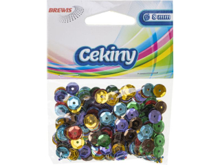 Cekiny byszczce rozmiar: 6mm  waga: 10g kolor: mix