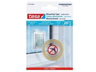 TAŚMA MONTAŻOWA TESA 1, 5M X19 MM PRZEZROCZYSTA