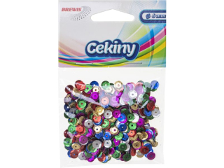 Cekiny matowe rozmiar: 8mm waga: 10g kolor: mix