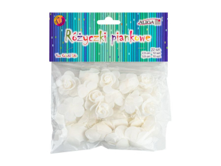 Różyczki piankowe PKW-9556 białe, op. 22szt.