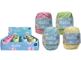 Rafia na szpulce 20m Pastel 12szt.