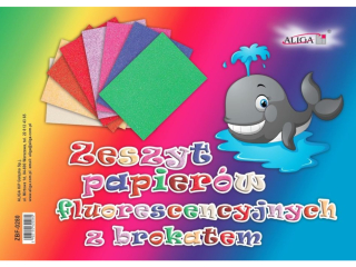 Zeszty papierw fluorescencyjnych z brokatem ZBF-0280 B4