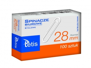 Spinacze biurowe 28mm 100szt. [opakowanie=10szt]
