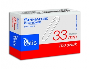 Spinacze biurowe 33mm 100szt. [opakowanie=10szt]
