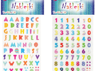 Naklejki NK-8955 literki i cyferki 8x12cm