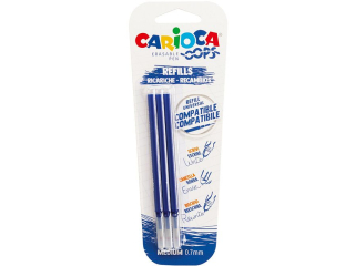 Wkład CARIOCA Oops wymazywalny niebieski (43041/02) blister 3 szt.