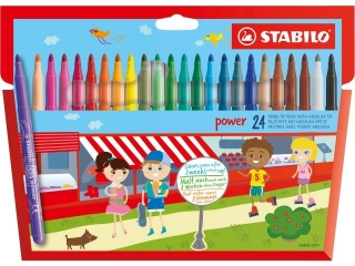 FLAMASTRY STABILO POWER PUD. Z ZAWIESZKĄ 24 SZT.(6)