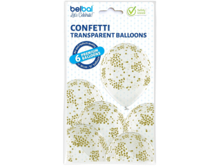 Balony BN06-241 crystal - wzr konfetti - op.6szt.