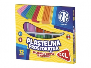 Plastelina Astra prostoktna 12 kolorw  [opakowanie=5szt]