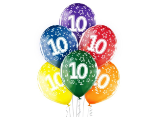 Balony BN06-200 - 10 urodziny - op.6 szt.