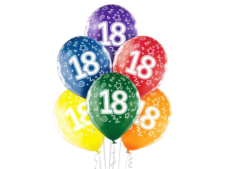 Balony BN06-405 - 18 urodziny -  op. 6 szt. PROM
