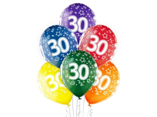 Balony BN06-203 - 30 urodziny - op. 6 szt. PROM