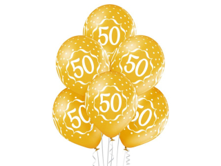 Balony BN06-206 - 50 urodziny - op.6szt. metalizowane