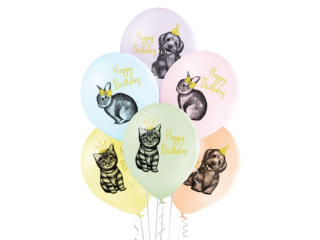 Balony BN06-599 - Urodzinowe zwierzaki - op. 6 szt.