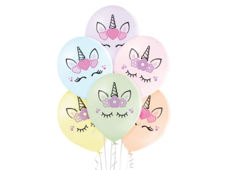 Balony BN06-589 - Głowy jednorożca - op. 6szt.