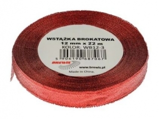 Wstążka brokatowa rozmiar: 12mm x 22 m kolor: czerwony