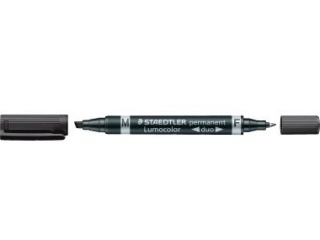 Pisak dwustronny Lumocolor Duo, wodoodporny, F 0, 6 mm i M cita 1, 5-4 mm, czarny, Staedtler [opakowanie=10szt]