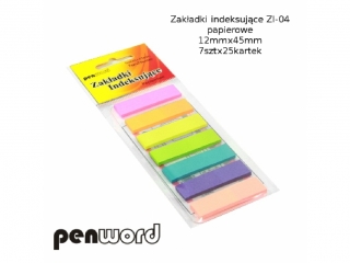 ZAKŁADKI INDEKSUJĄCE ZI-04 PAPIEROWE 7x25 12mmx45mm