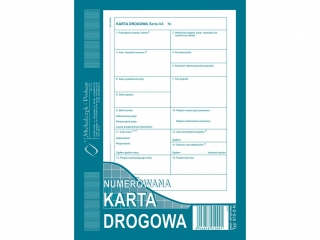 Druk -KD Karta Drogowa A5 - Numerowana