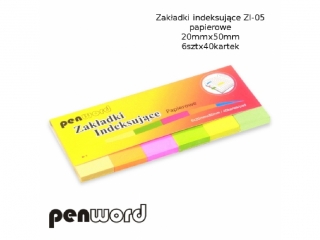 ZAKŁADKI INDEKSUJĄCE ZI-05 PAPIEROWE 6x40 20mmx50mm