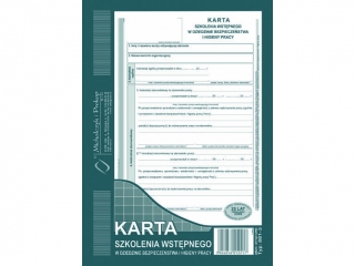 Druk -Karta szkolenia wstpnego BHP A5