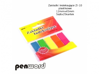 ZAKŁADKI INDEKSUJĄCE ZI-10 PLASTIKOWE 5x25 12mmx45mm