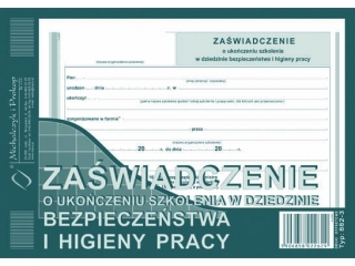 Druk - Zaświadczenie o ukończeniu.szk.BHP