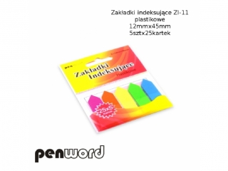 ZAKŁADKI INDEKSUJĄCE ZI-11 PLASTIKOWE 5x25 12mmx45mm