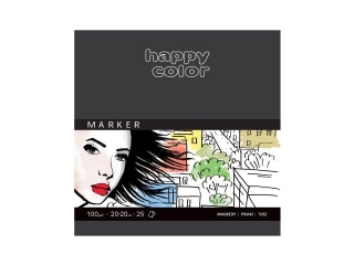 Blok do markerw, ART, 100g, 20 x 20 cm, 25 ark, Happy Color [opakowanie=5szt]