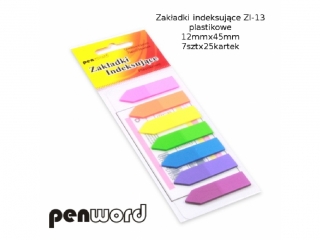 ZAKŁADKI INDEKSUJĄCE ZI-13 PLASTIKOWE 7x25 12mmx45mm
