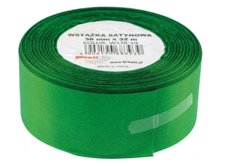Wst��ka satynowa  rozmiar: 38mm x 32 m kolor: zielony